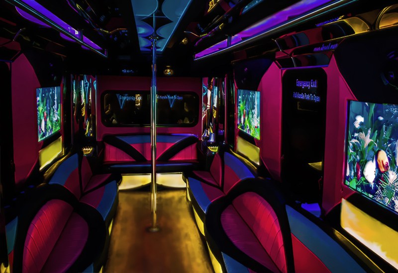 Party Bus Rental Leather Seating